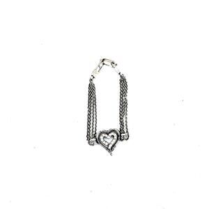 Retired Brighton Swarovski crystal "My Heart Loop" silver plated charm bracelet